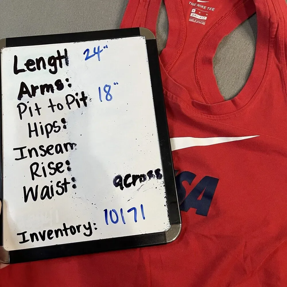 The Nike Tee Dri Fit Team USA Soccer Red Racerback Tank Top Womens Size M - Picture 5 of 9